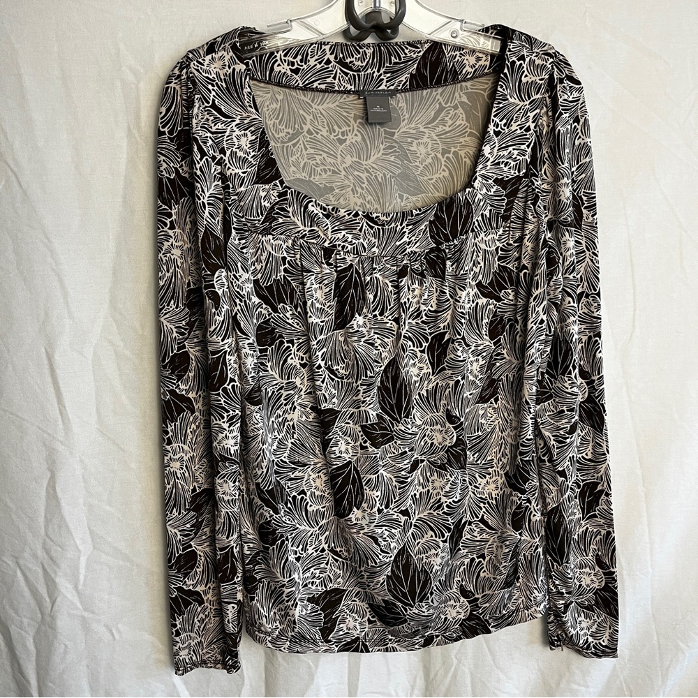 Ann Taylor, Size M, Brown and white leaf pattern